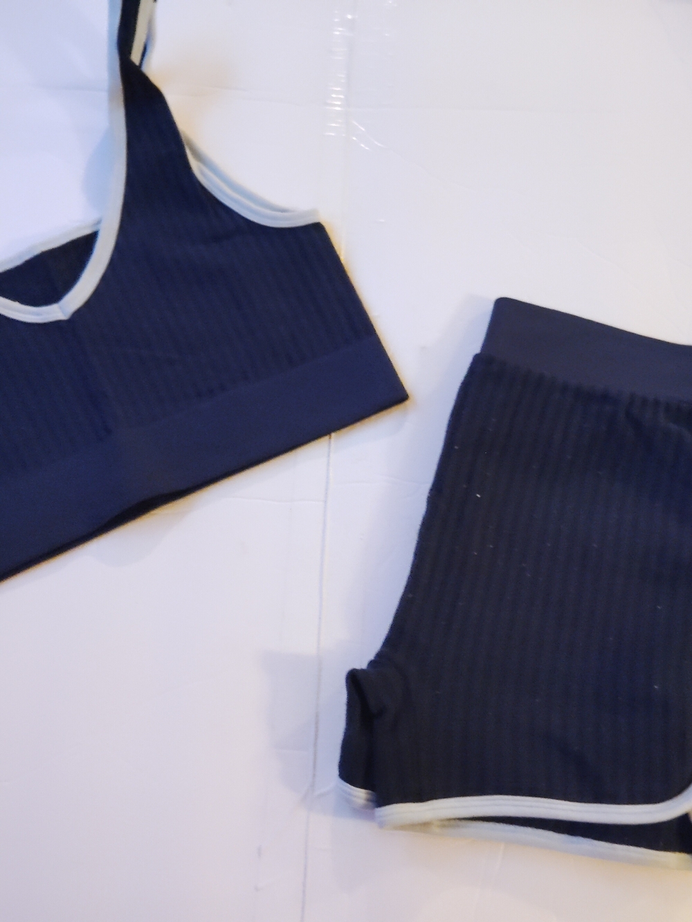 No Boundaries Black Shorts Sets- White Trim